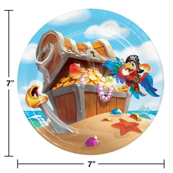 Pirate Treasure 7" Dessert Plates - 8 Count (Party Supplies) {Creative Converting} - Image 3