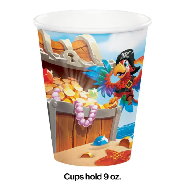 Pirate Treasure 9oz Hot/Cold Paper Cups - 8 Count (Party Supplies) {Creative Converting} - Image 3