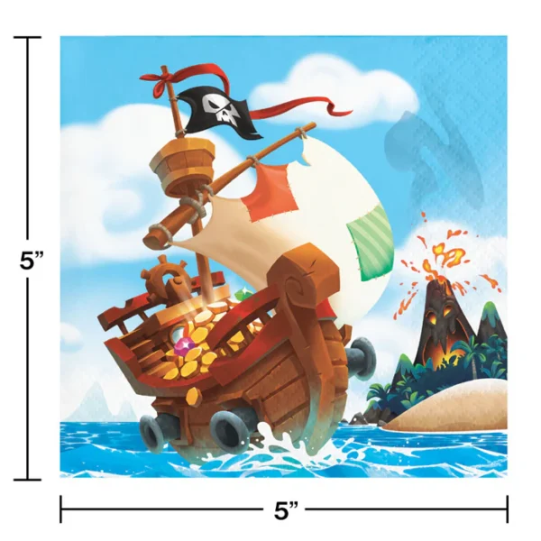 Pirate Treasure 5" Beverage Napkin - 16 Count (Party Supplies) {Creative Converting} - Image 3