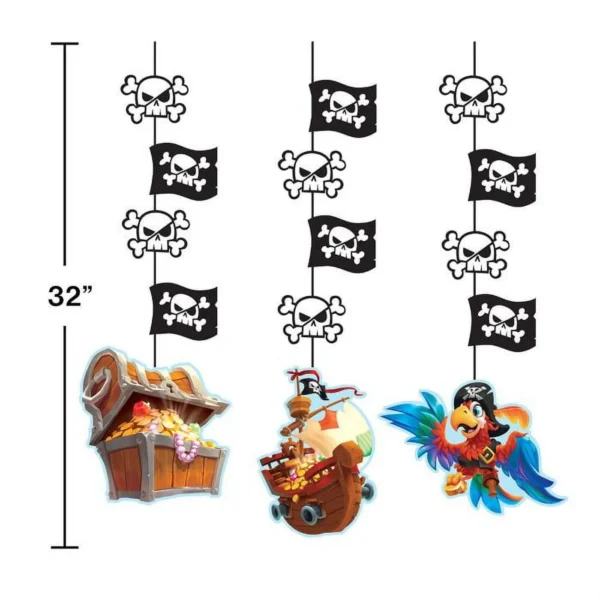 Pirate Treasure Hanging Cutouts/Decorations - 3 Count (Party Supplies) {Creative Converting} - Image 3