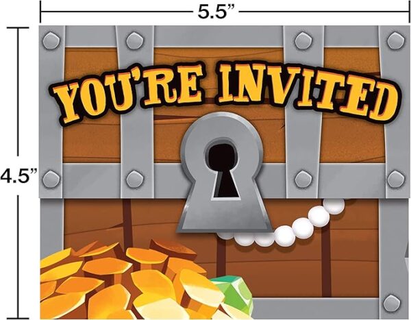 Pirate Treasure Pirate Invitations (Folded) - 8 Count (Party Supplies) {Creative Converting} - Image 4