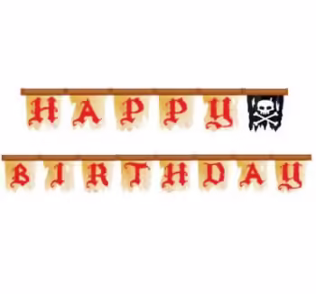 Pirate Treasure 'Happy Birthday' Jointed Banner - 1 Count (Party Supplies) {Creative Converting}