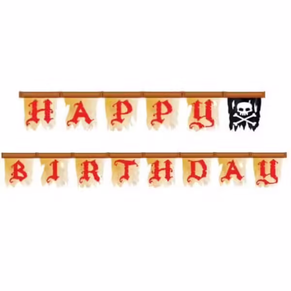 Pirate Treasure 'Happy Birthday' Jointed Banner - 1 Count (Party Supplies) {Creative Converting}