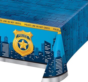 Police Party 54" x 102" Plastic Table Covering - 3 Count (Party Supplies) {Creative Converting}