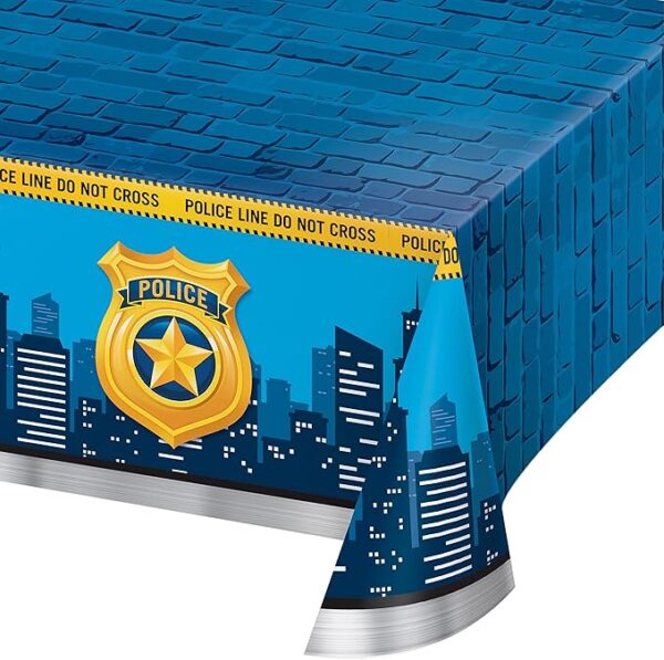 Police Party 54" x 102" Plastic Table Covering - 3 Count (Party Supplies) {Creative Converting}