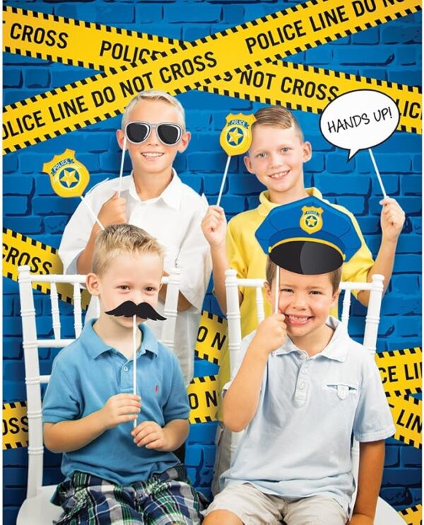 Police Party Photo Backdrop 72" x 54" - 1 Count (Party Supplies) {Creative Converting} - Image 2