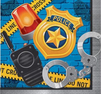 Police Party Luncheon Napkin 6.5" x 6.5" - 16 Count (Party Supplies) {Creative Converting}