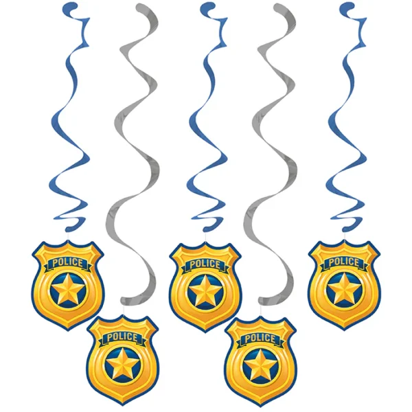 Police Party Dizzy Danglers 30" and 39" - 5 Count (Party Supplies) {Creative Converting}