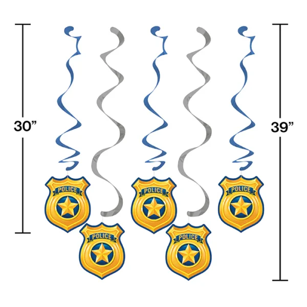 Police Party Dizzy Danglers 30" and 39" - 5 Count (Party Supplies) {Creative Converting} - Image 3