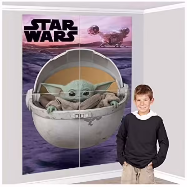 Star Wars 'The Mandalorian' Wall Decorating Kit - 4 Count (Party Supplies)
