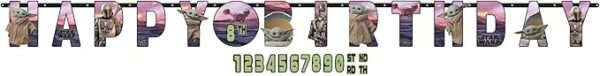 Star Wars 'The Mandalorian' Happy Birthday Banner - 4 Count (Party Supplies)