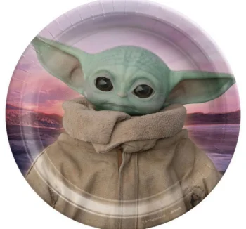 Star Wars 'The Mandalorian' Large Luncheon Plates - 8 Count (Party Supplies)