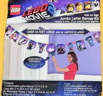 The Lego Movie 2 'Happy Birthday' Banner (10FT)- 1 Count (Party Supplies)