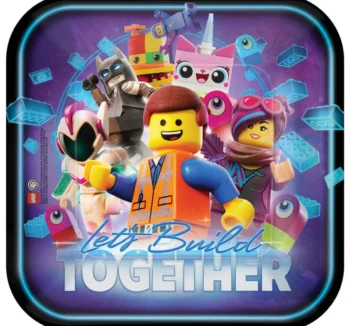 The Lego Movie 2 9" Square Dinner Plates - 8 Count (Party Supplies)