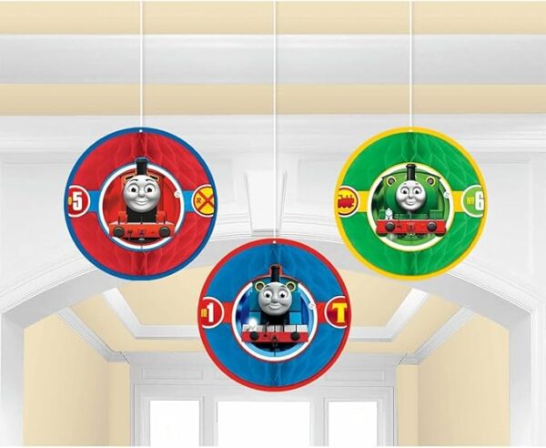 Thomas the Train Honeycomb Decorations - 3 Piece Count (Party Supplies)