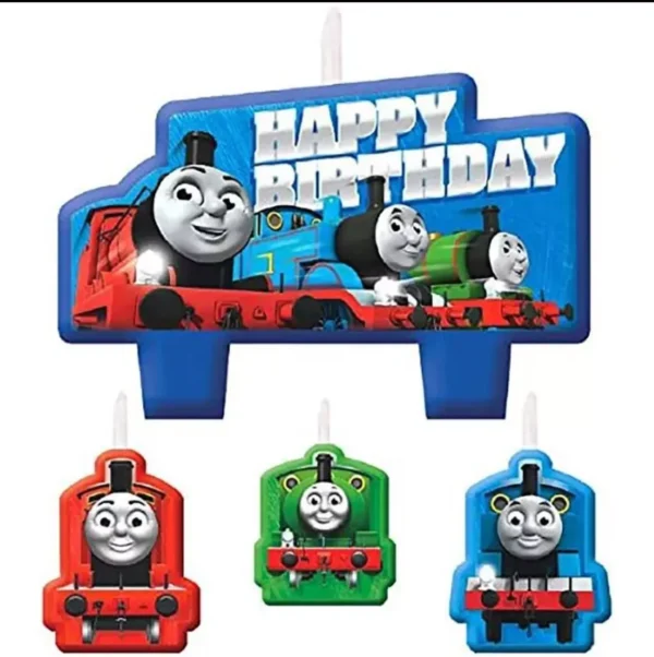 Thomas the Train Birthday Candle Set - 4 Piece Count (Party Supplies)