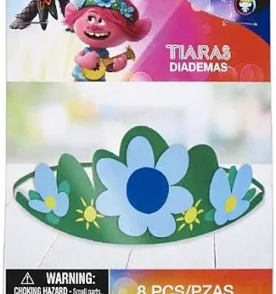 Trolls World Tour Tiaras - 8 Count (Party Supplies)