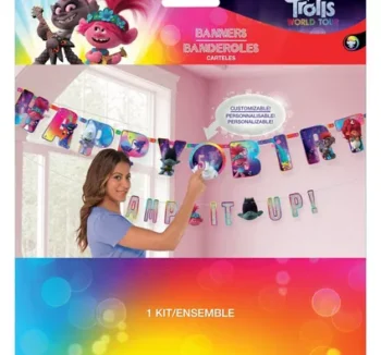 Trolls World Tour 'Happy Birthday' Banner - 2 Count (Party Supplies)