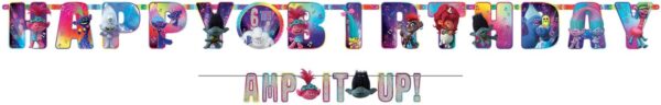 Trolls World Tour 'Happy Birthday' Banner - 2 Count (Party Supplies) - Image 5