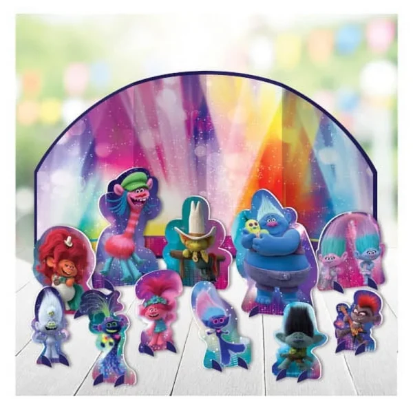 Trolls World Tour Centerpiece Table Decorating Kit - 6 Count (Party Supplies)