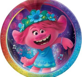 Trolls World Tour 9" Party Plates - 8 Count (Party Supplies)
