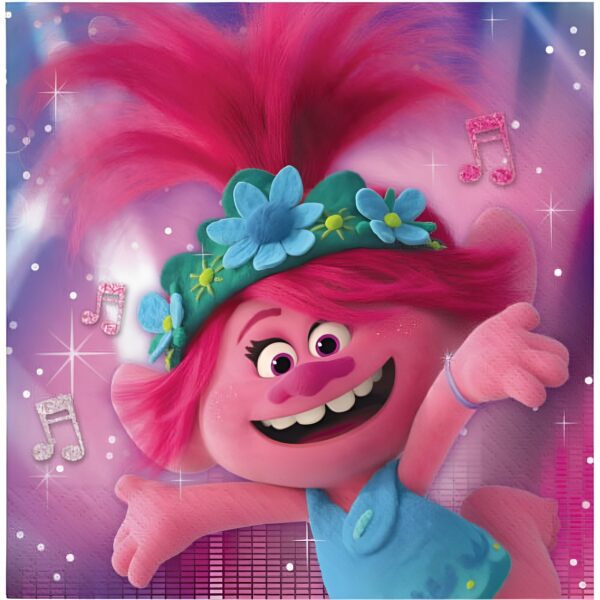 Trolls World Tour Luncheon Napkin - 16 Count (Party Supplies)